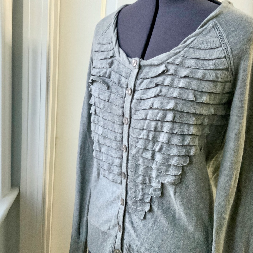 DKNY Ruffle Cardigan EUC